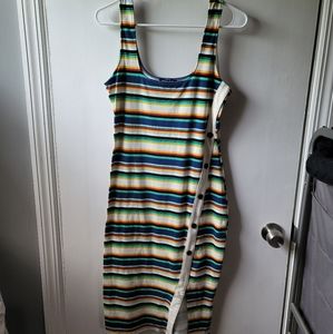 Striped dress with button detail